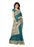 Turquoise Color Printed Khadi Silk Jhalor Saree With Blouse