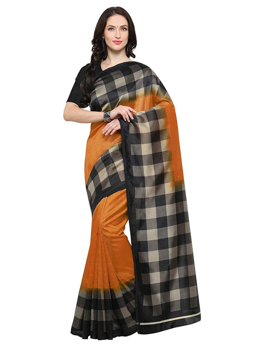 Orange Color Cotton Silk Saree only in Bigswipe