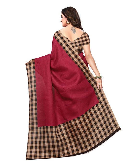 Maroon, Black, Brown Color Art Silk Saree only in Bigswipe