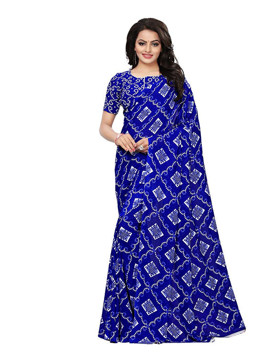 Blue, White Color Georgette Saree only in Bigswipe