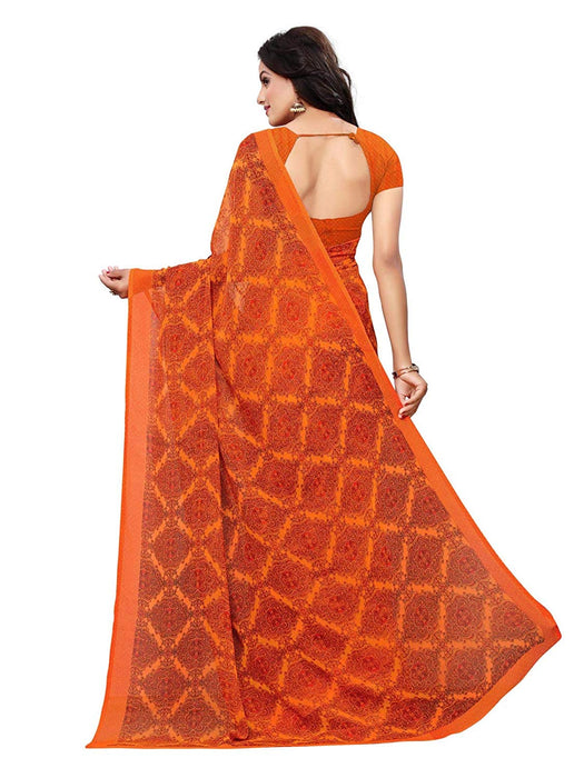 Orange, Multi Color Georgette Saree only in Bigswipe