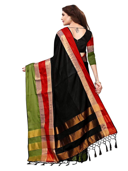 Black, Red, Green Color Poly Silk Saree only in Bigswipe