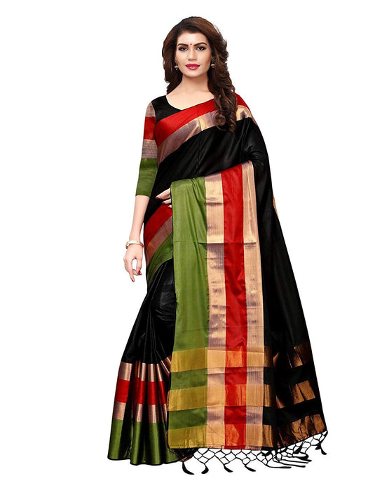 Black, Red, Green Color Poly Silk Saree only in Bigswipe