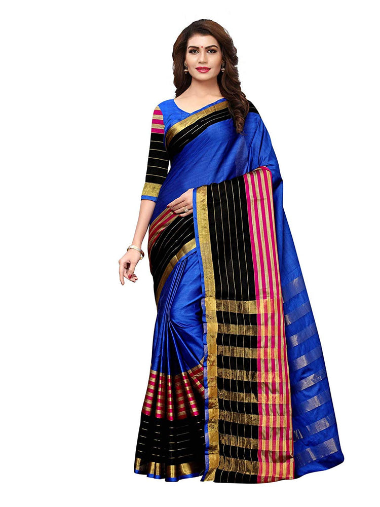 Blue, Black, Pink Color Poly Silk Saree only in Bigswipe