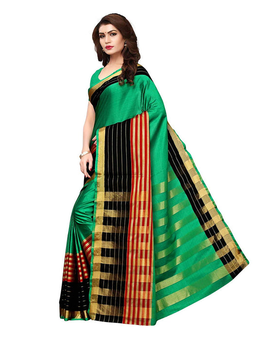 Green, Black, Red Color Poly Silk Saree only in Bigswipe