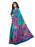 Turquoise, Multi Color Crepe Saree