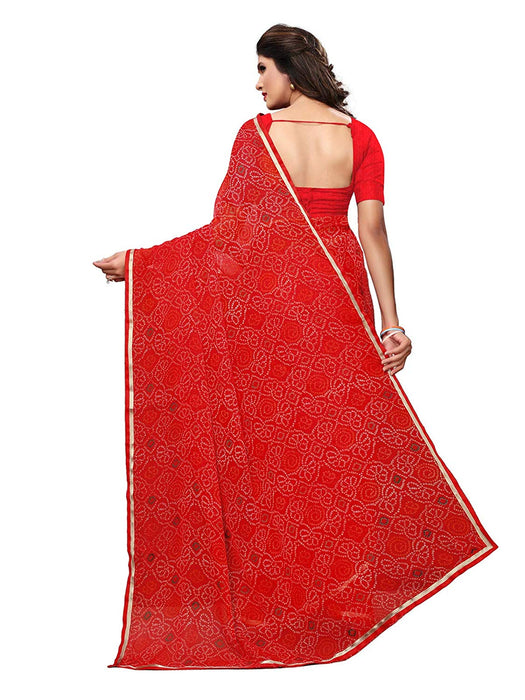 Red Color Chiffon Saree