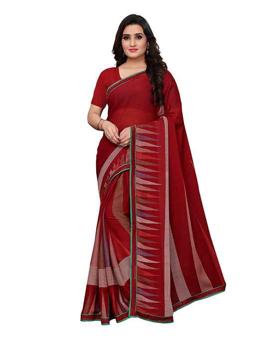 Maroon, Multi Color Crepe Georgette Saree only in Bigswipe