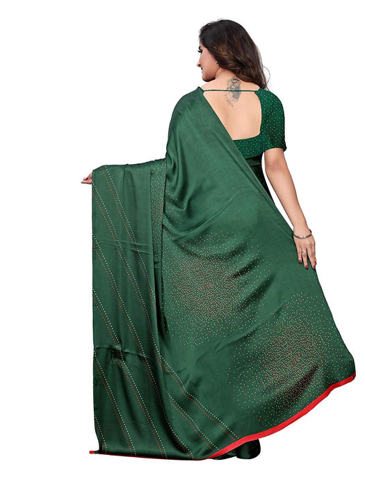 Green Color Satin Saree only in Bigswipe