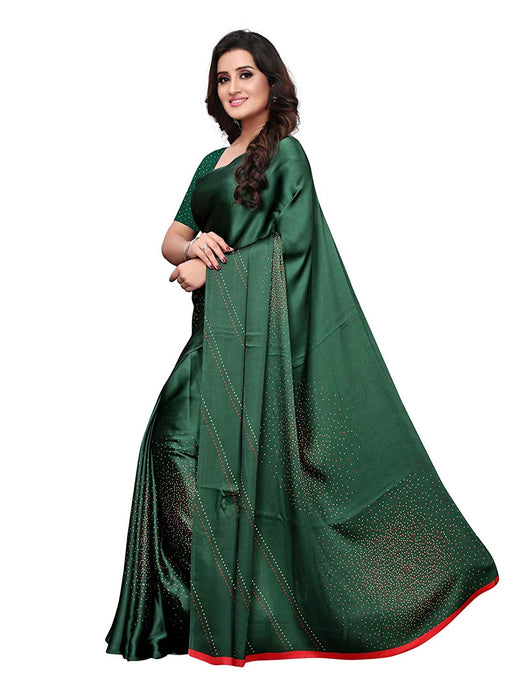 Green Color Satin Saree only in Bigswipe