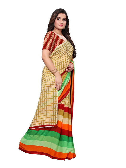 Beige, Multi Color Georgette Saree only in Bigswipe