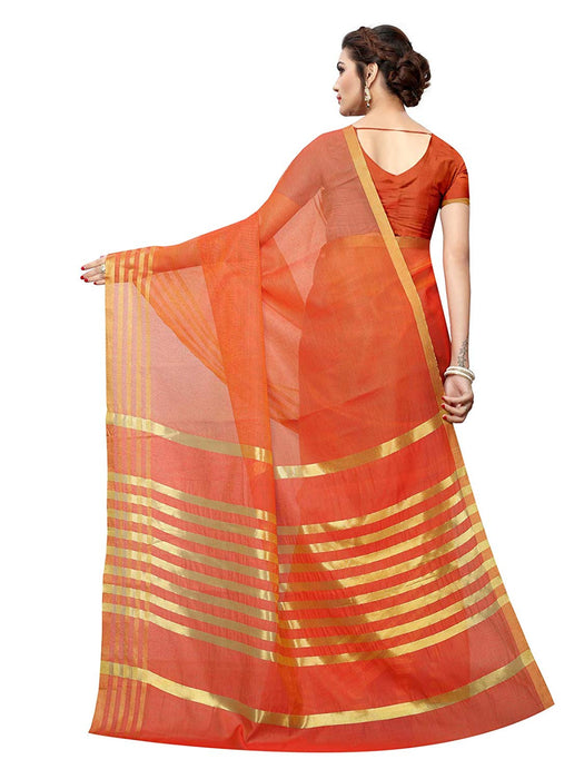 Orange Color Poly Silk Saree only in Bigswipe