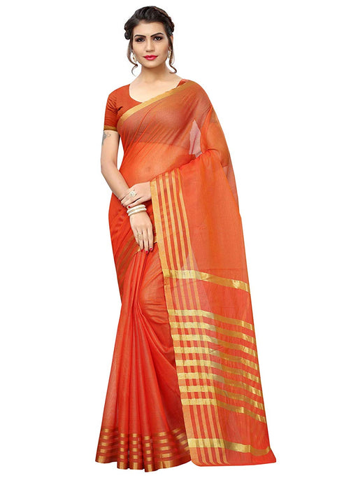 Orange Color Poly Silk Saree only in Bigswipe