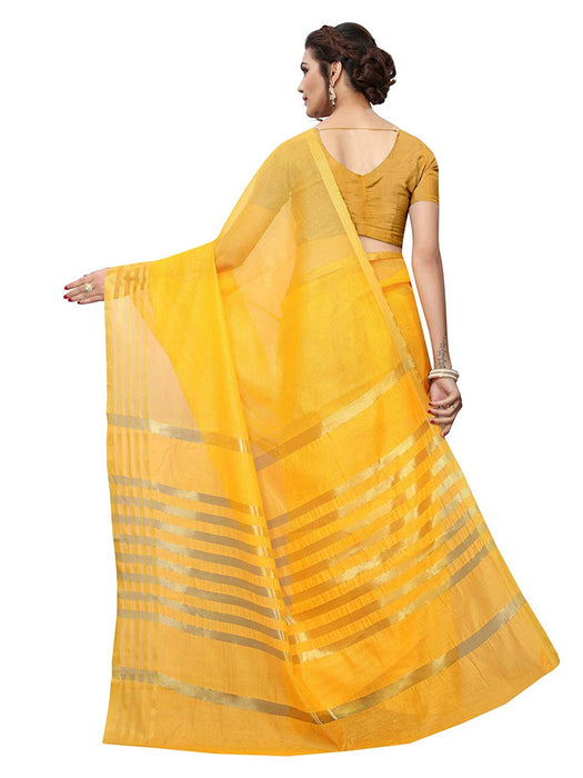 Yellow Color Poly Silk Saree