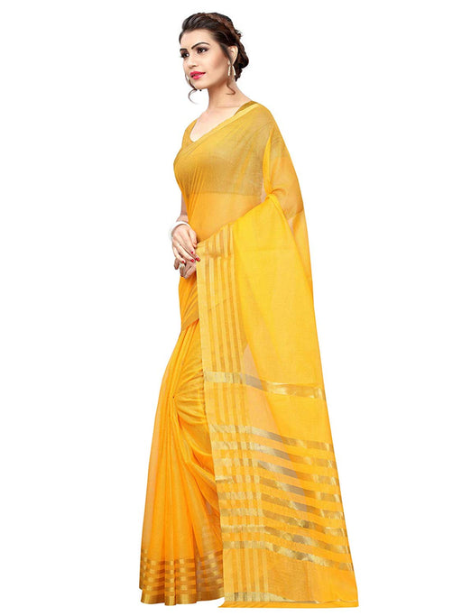 Yellow Color Poly Silk Saree