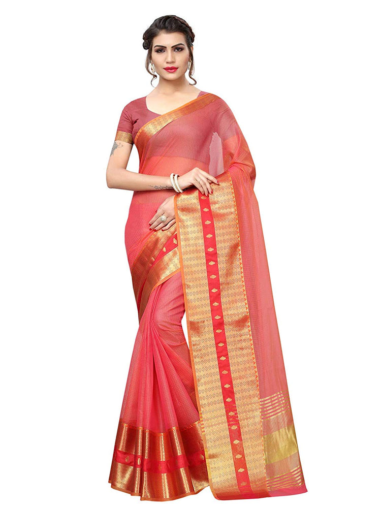 Pink Color Poly Silk Saree only in Bigswipe