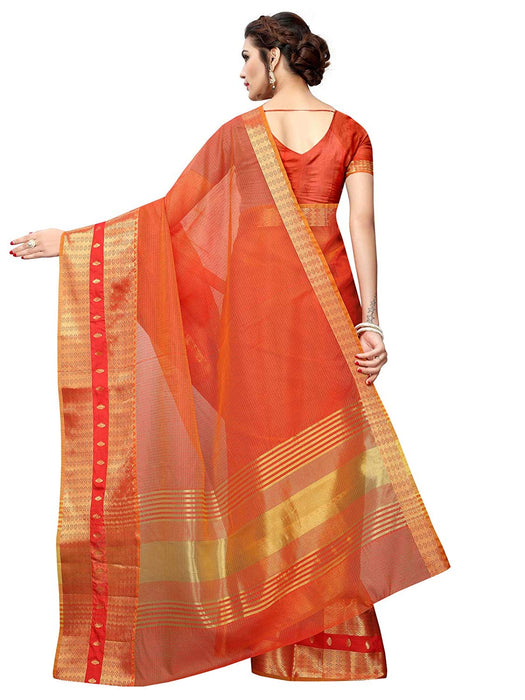 Orange Color Poly Silk Saree only in Bigswipe