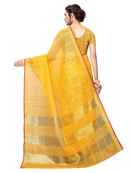 Yellow Color Poly Silk Saree