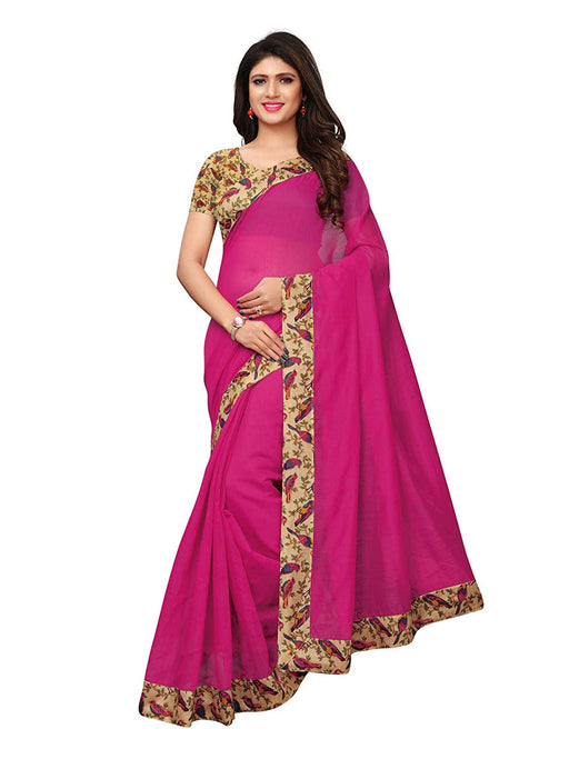 Pink Color Chanderi Silk Saree only in Bigswipe