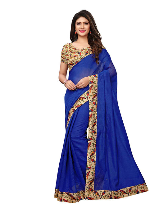 Blue Color Chanderi Silk Saree only in Bigswipe