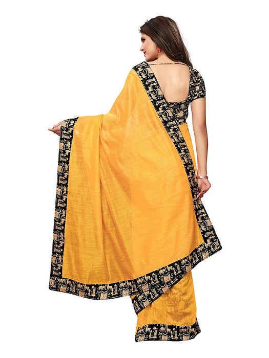 Yellow Color Chanderi Silk Saree