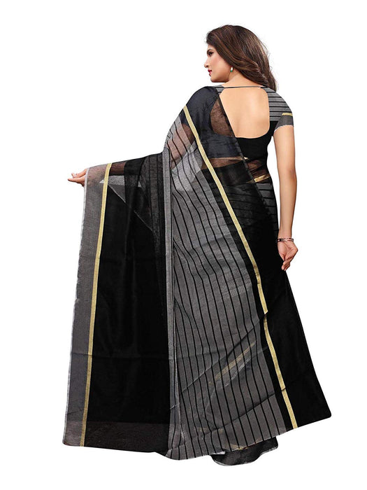 Black Color Cotton Silk Saree only in Bigswipe