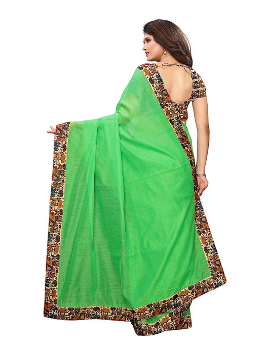 Green Color Chanderi Silk Saree only in Bigswipe