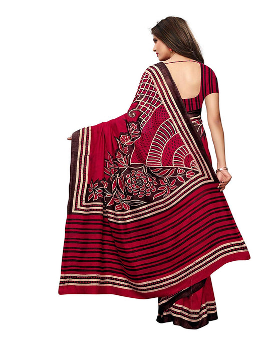 Maroon, Brown Color Georgette Saree only in Bigswipe