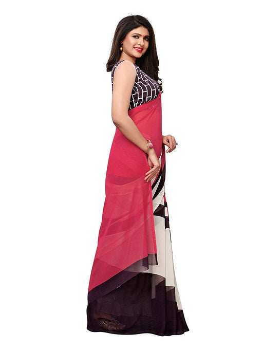 Pink, Off White, Multi Color Georgette Saree only in Bigswipe