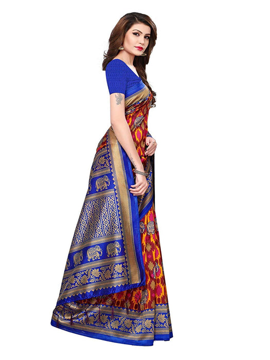 Blue, Maroon, Multi Color Poly Silk Saree only in Bigswipe