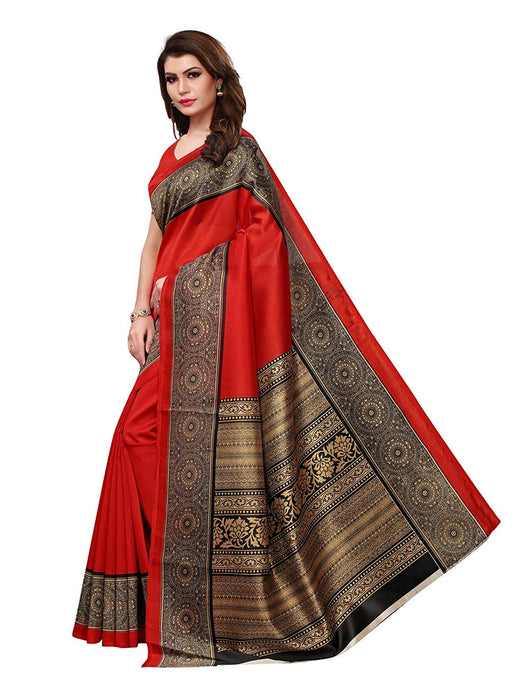 Maroon, Multi Color Poly Silk Saree only in Bigswipe