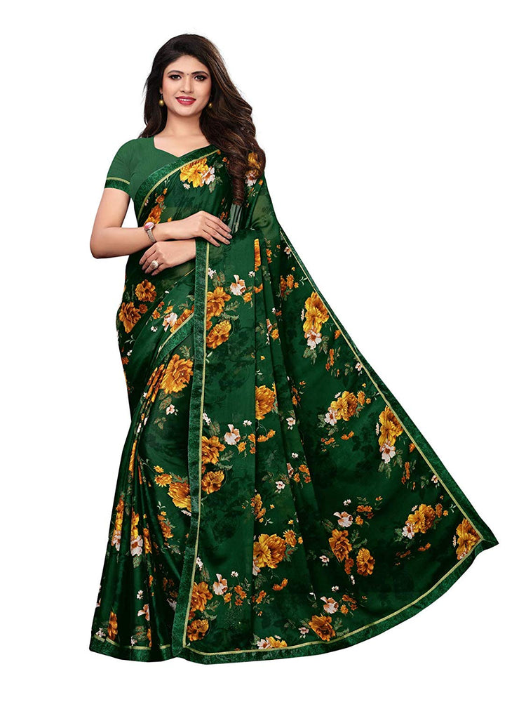 Green, Multi Color Chiffon Saree only in Bigswipe