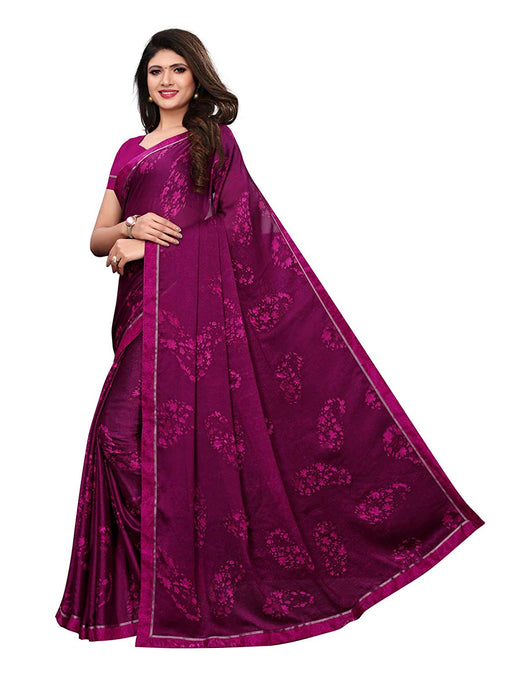 Purple, Multi Color Chiffon Saree