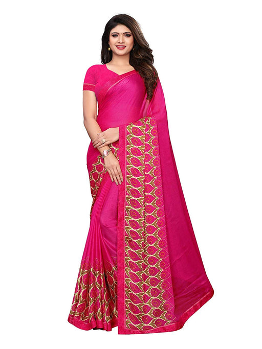 Pink, Multi Color Chiffon Saree only in Bigswipe