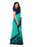 Turquoise, Multi Color Chiffon Saree