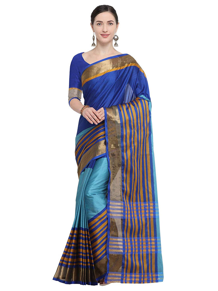 Blue, Turquoise Color Poly Silk Saree only in Bigswipe