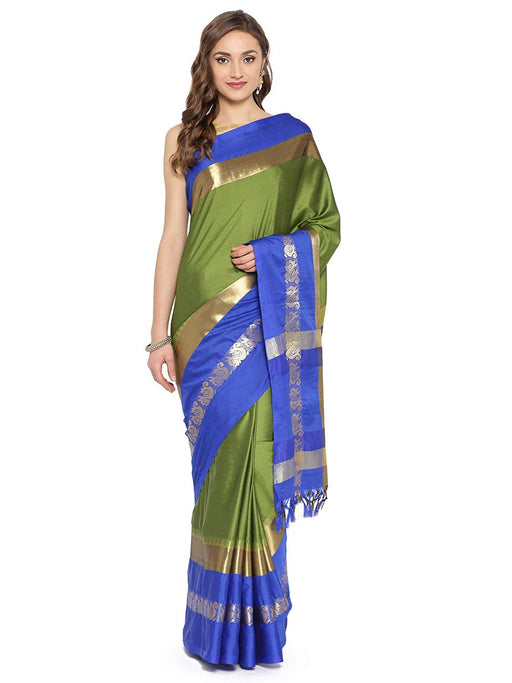 Green, Blue Color Poly Silk Saree only in Bigswipe