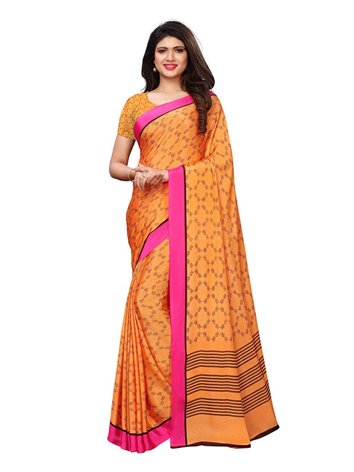 Peach, Multi Color Crepe Saree only in Bigswipe