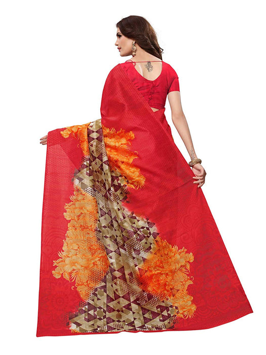 Maroon, Multi Color Bhagalpuri Silk Saree only in Bigswipe