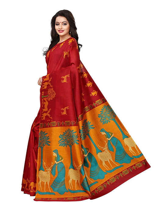 Maroon Color Poly Silk (Kashmiri Silk) Saree only in Bigswipe