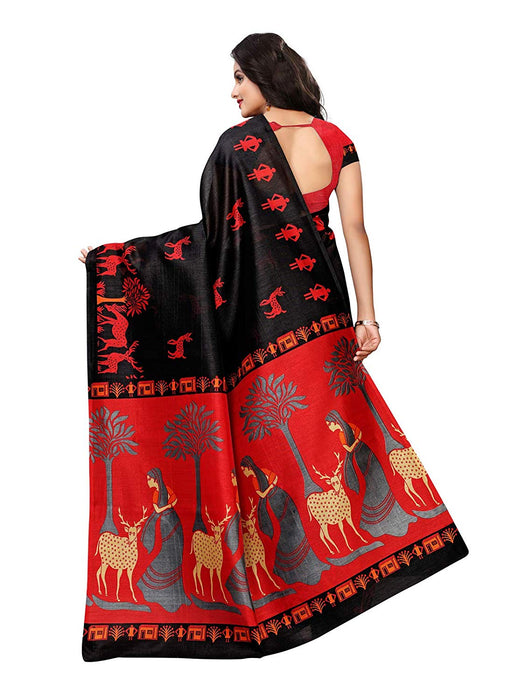 Black Color Poly Silk (Kashmiri Silk) Saree only in Bigswipe