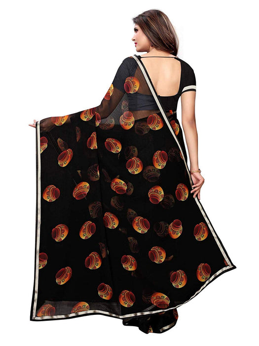 Black, Multi Color Chiffon Saree only in Bigswipe