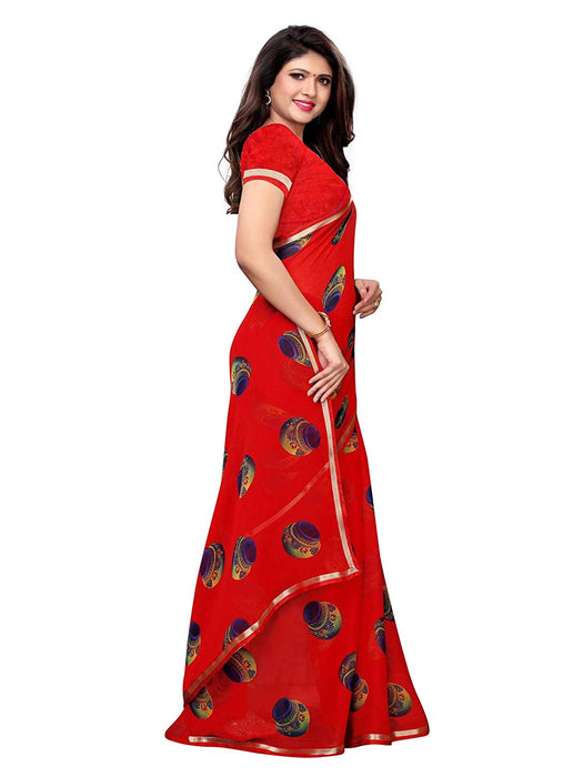 Maroon, Multi Color Chiffon Saree only in Bigswipe