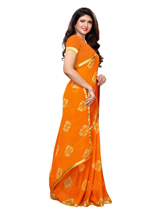 Yellow Color Chiffon Saree