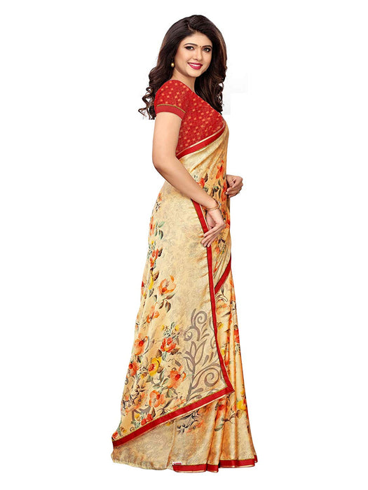 Yellow, Multi Color Shimmer Saree