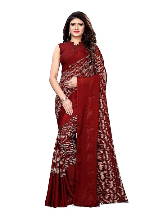 Maroon, Beige Color Georgette Saree only in Bigswipe