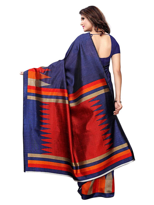 Navy Blue, Multi Color Art Silk Saree only in Bigswipe