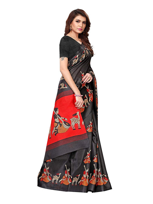 Black, Maroon Color Khadi Silk (Art Silk) Saree only in Bigswipe