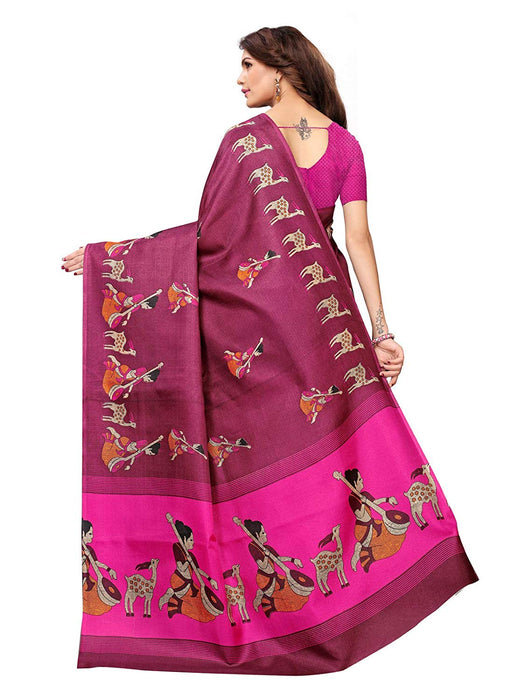 Purple, Magenta Color Khadi Silk (Art Silk) Saree