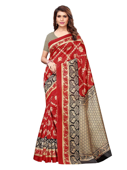 Maroon, Black Color Art Silk Saree only in Bigswipe